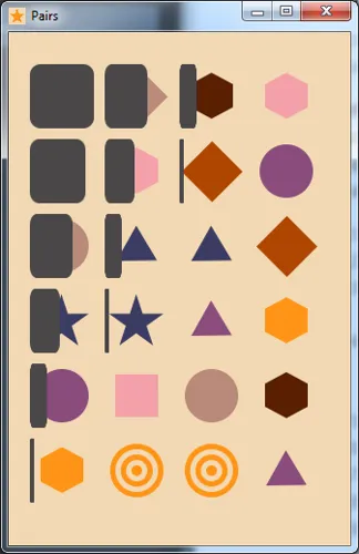 Pairs game mid-animation