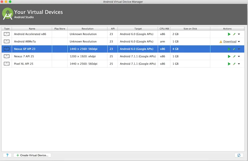 Set up an Android Virtual Device