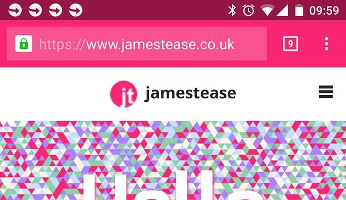 Chrome on Android with a coloured address bar