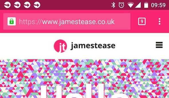 Chrome on Android with a coloured address bar